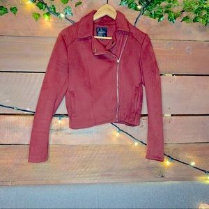 Burgundy/maroon Dynamite jacket.